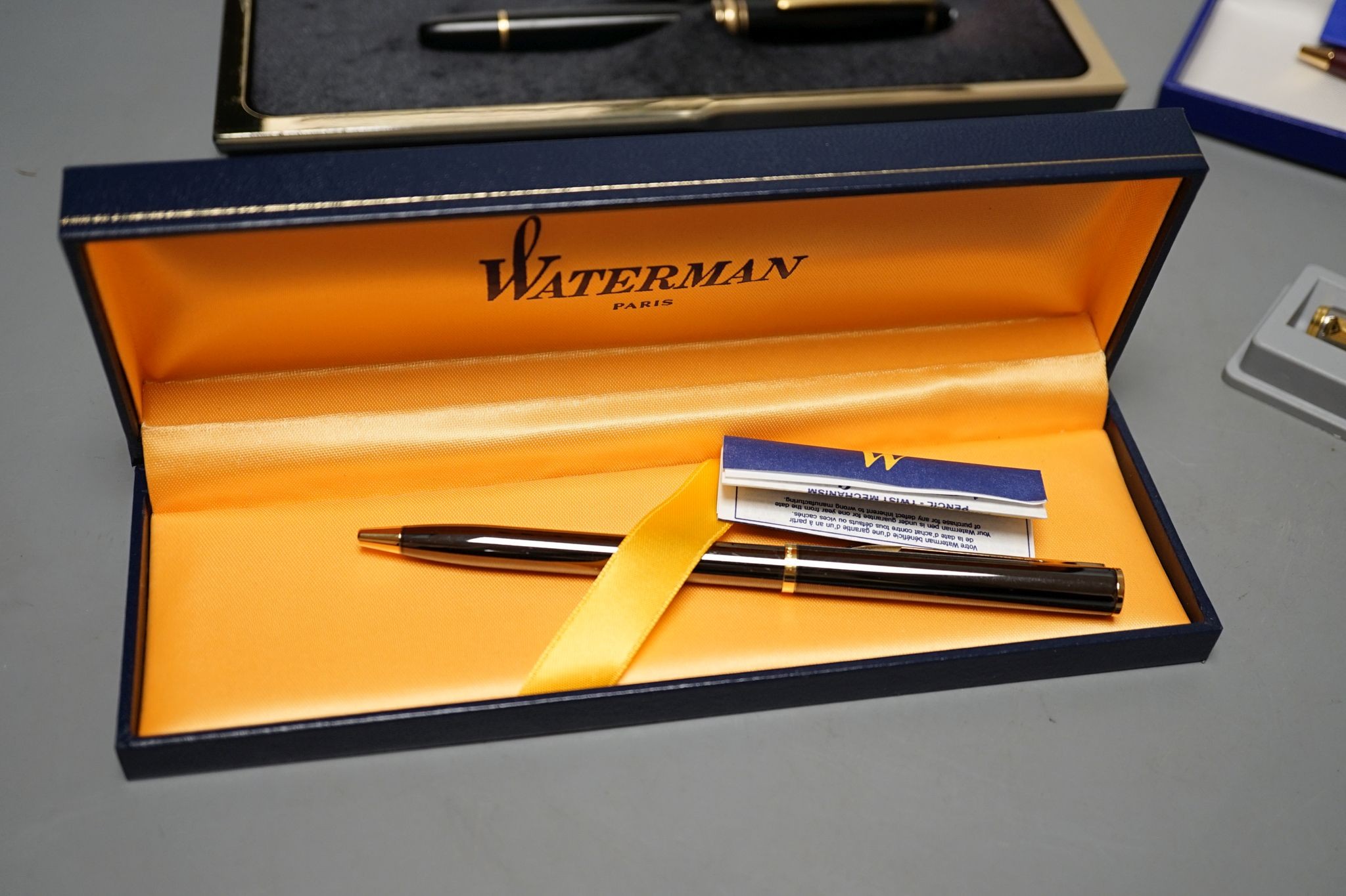 4 pens including Mount Blanc, Parker and two Watermans